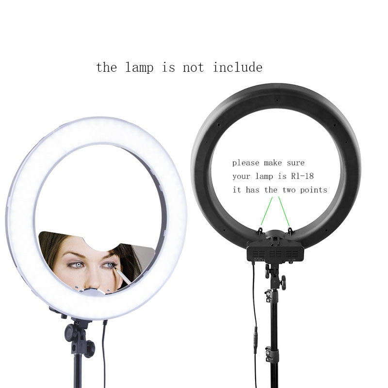FOSOTO Ring Light Accessories Include Mirror Smart Phone Holder for Makeup Compatible with RL-18 Ring Light Lamp only