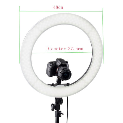 FOSOTO RL-18 55W 5500K 240 LED iluminación fotográfica regulable foto de cámara/estudio/teléfono fotografía anillo lámpara de luz y soporte de trípode