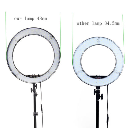 FOSOTO RL-18 55W 5500K 240 LED iluminación fotográfica regulable foto de cámara/estudio/teléfono fotografía anillo lámpara de luz y soporte de trípode