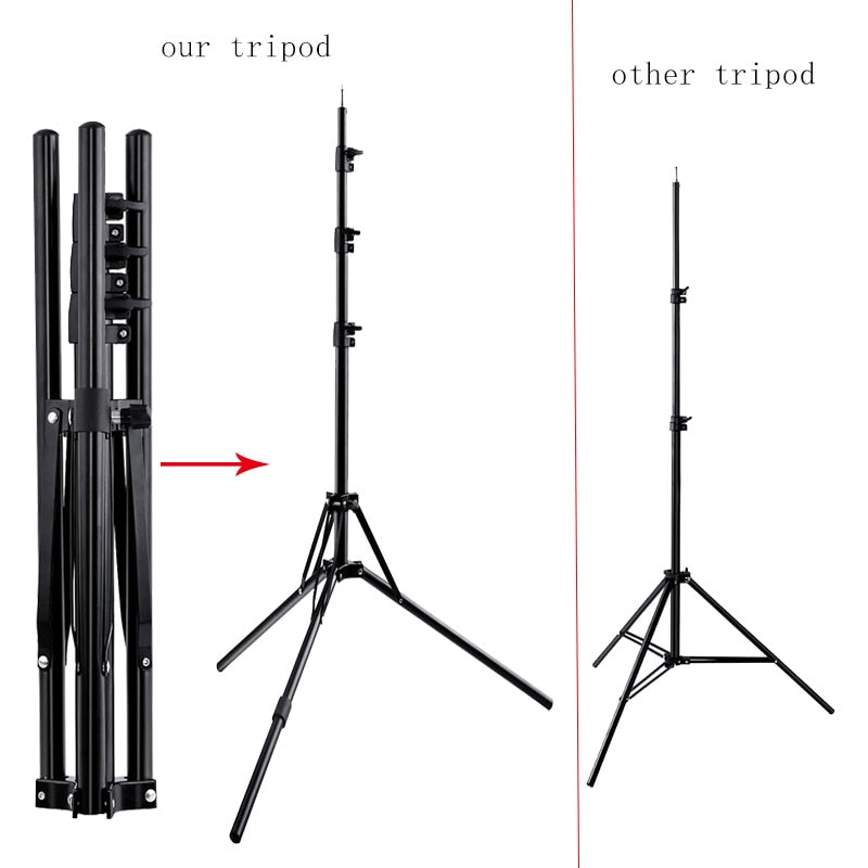 FOSOTO RL-18 55W 5500K 240 LED Photographic Lighting Dimmable Camera Photo/Studio/Phone Photography Ring Light Lamp&Tripod Stand