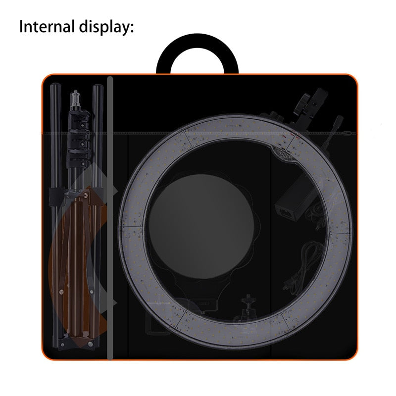 FOSOTO RL-18 55W 5500K 240 LED Photographic Lighting Dimmable Camera Photo/Studio/Phone Photography Ring Light Lamp&Tripod Stand