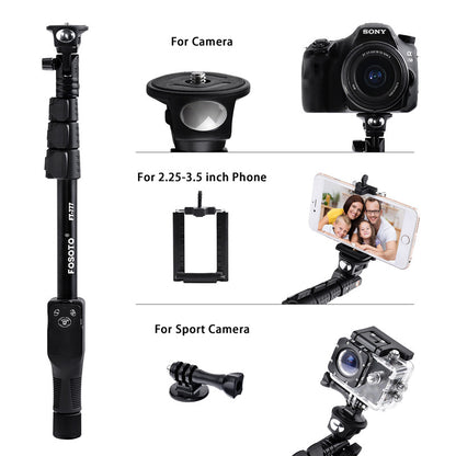 fosoto FT-777+228 Selfie Stick VS YT-1288  bluetooth 50" Handheld monopod Tripod Base Stand For Gopro Dslr Camera IPhone7 8