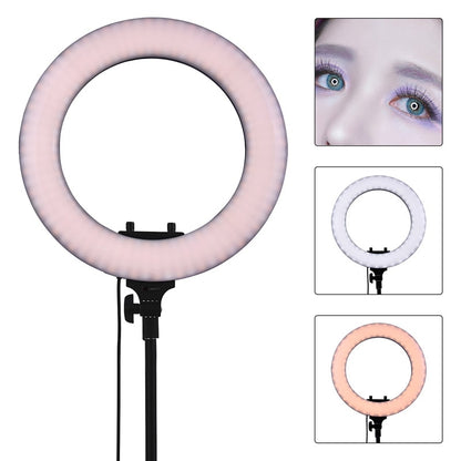 Fosoto R48B 48W 3200-5600K 432 LED iluminación fotográfica regulable foto de cámara teléfono fotografía anillo lámpara de luz y soporte de trípode