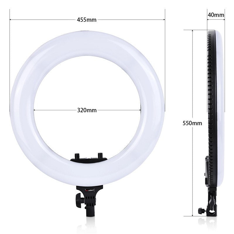 fosoto R48B 48W 3200-5600K 432 LEDs Photographic Lighting Dimmable Camera Photo Phone Photography Ring Light Lamp&tripod Stand