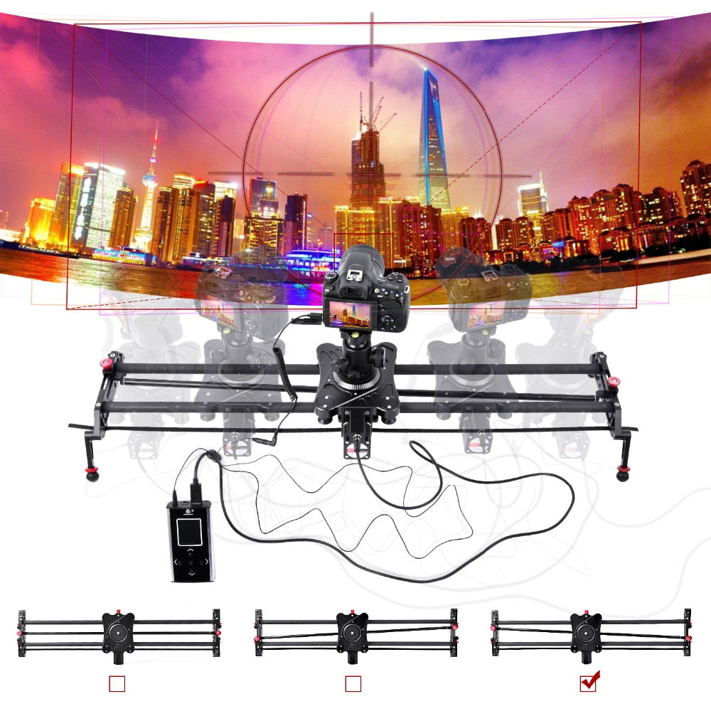 fosoto Stepper Motor Motorized Timelapse Video Slider Follow Focus Rail Carbon Slide for Electric Control DSLR Camera Shooting