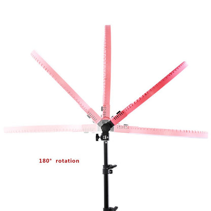 FOSOTO RL-12 Led Photographic Lighting 3200-5600K 3 Hot Shoes For Camera Phone Makeup Photography Ring Light Selfie Lamp Stand