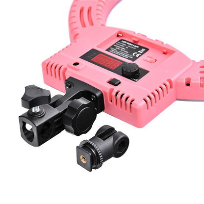 FOSOTO RL-12 Led Photographic Lighting 3200-5600K 3 Hot Shoes For Camera Phone Makeup Photography Ring Light Selfie Lamp Stand