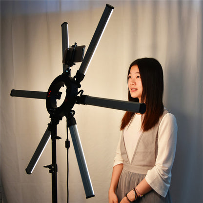 fosoto TL-1200S Photographic lighting 6 Tubes 336 leds 3200-5500K 120W Dimmable Camera Photo Phone Video Ring Light Lamp Stand