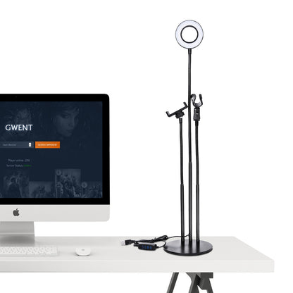 fosoto Led Selfie Ring Light Lamp&Phone Holder Phone Photo Dimmable Camera Video Photographic Lighting For Live Stream Makeup