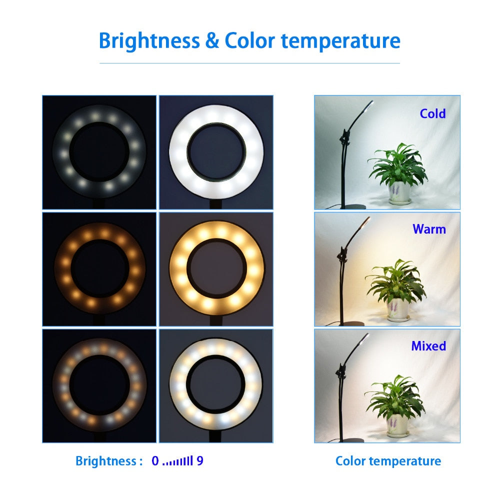 fosoto Led Selfie Ring Light Lamp&Phone Holder Phone Photo Dimmable Camera Video Photographic Lighting For Live Stream Makeup