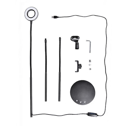 fosoto Led Selfie Ring Light Lamp&Phone Holder Phone Photo Dimmable Camera Video Photographic Lighting For Live Stream Makeup