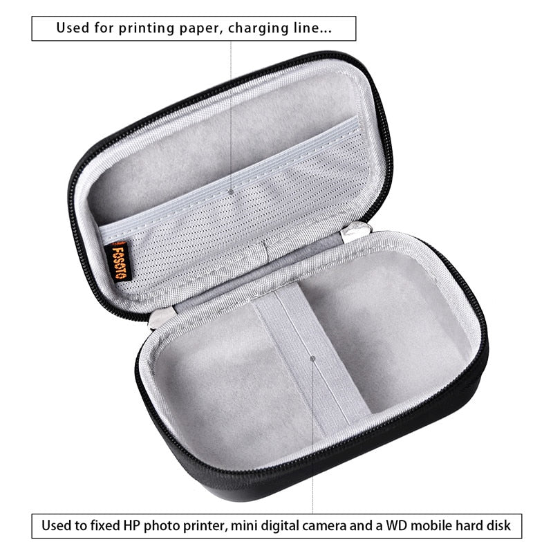 fosoto Portable Case Shell Cover Travel Carrying Storage Bag For Polaroid ZIP Mobile Printer HP Sprocket Portable Photo Printer