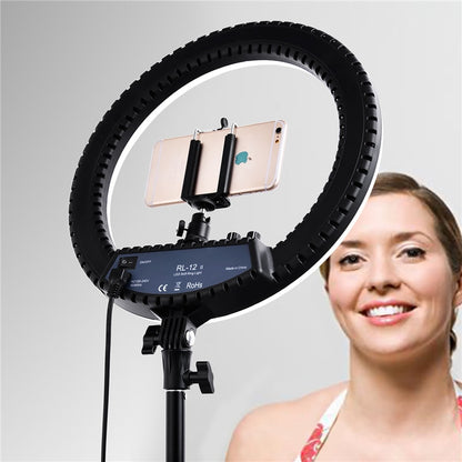 fosoto RL-12II Bi-color 3200-5500K Dimmable Photography light Studio makeup Led Ring Light Lamp For Camera Photo Studio Phone