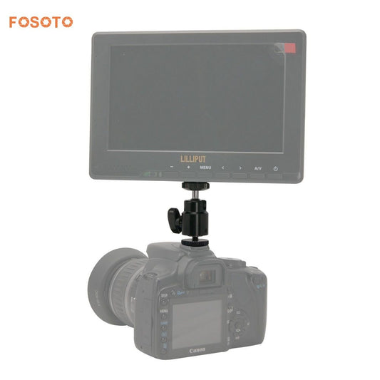 fosoto New Adapter For Camera Tripod LED Ring Light Flash Bracket Holder Mount 1/4 Hot Shoe Adapter Cradle Ball Head with Lock