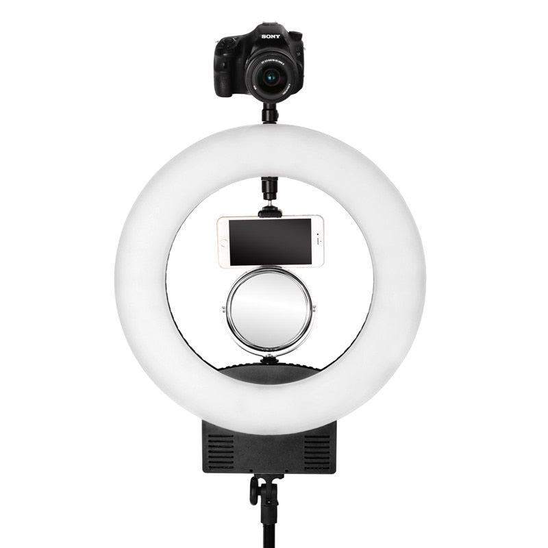 Fosoto RL-12 iluminación fotográfica bicolor 3200K-5600K CRI93 dos zapatos calientes para cámara foto estudio teléfono Video anillo lámpara de luz
