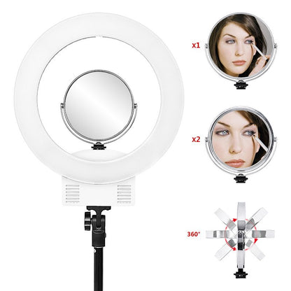 fosoto RL-12 Bi-color Photographic lighting 3 Hot Shoe 3200-5600K 240 Leds Selfie Ring Lamp For Phone Camera Video Photo Makeup