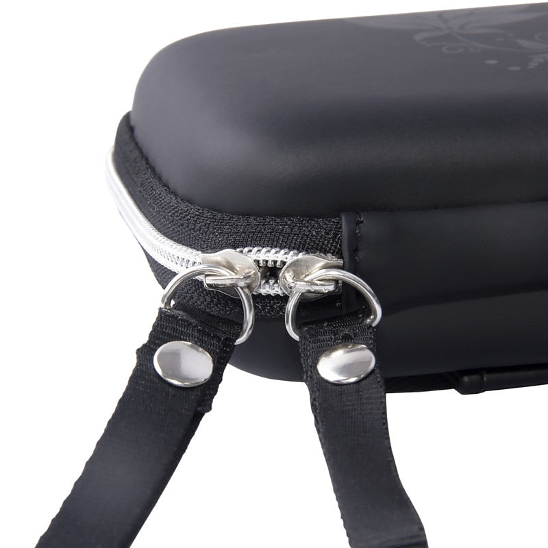fosoto New Portable Mini Hard Storage Bag Shoulder Strap EVA/PU Bags for Earphone Headphone SD Cards Cable Cord Wire Coin Purse