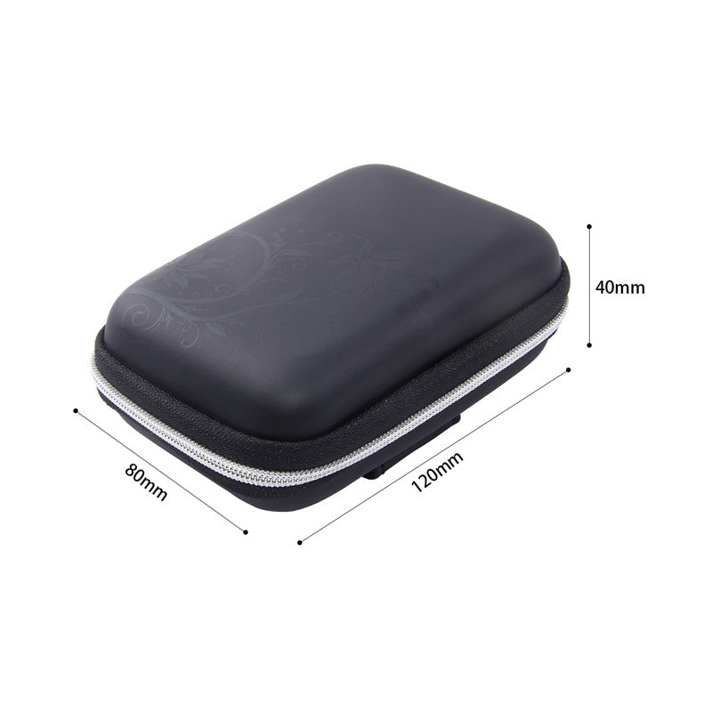 fosoto New Portable Mini Hard Storage Bag Shoulder Strap EVA/PU Bags for Earphone Headphone SD Cards Cable Cord Wire Coin Purse