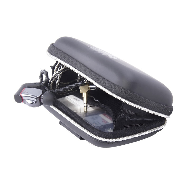 fosoto New Portable Mini Hard Storage Bag Shoulder Strap EVA/PU Bags for Earphone Headphone SD Cards Cable Cord Wire Coin Purse
